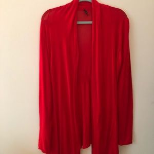 Red Long Sleeve Cardigan